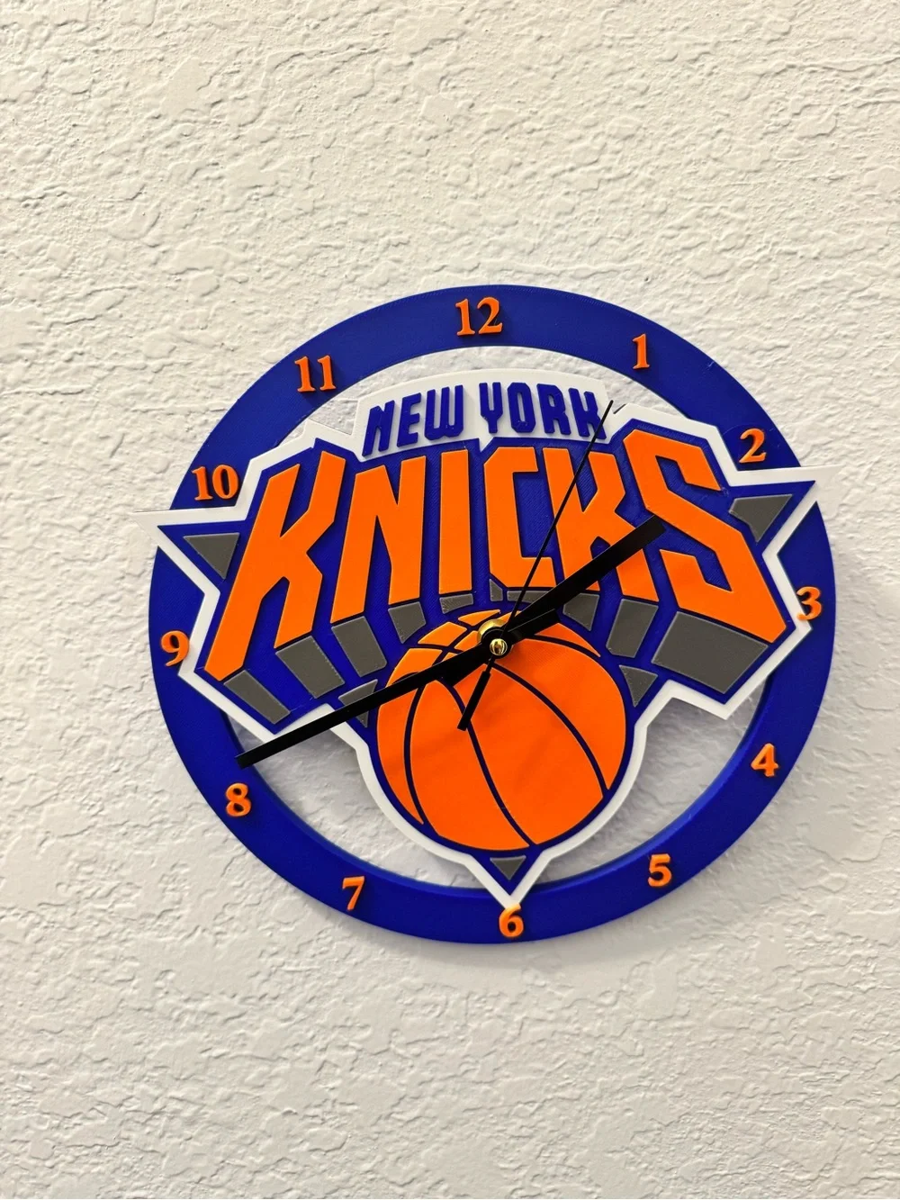 New york Knicks Wall Clock - Blue & Orange Team Logo